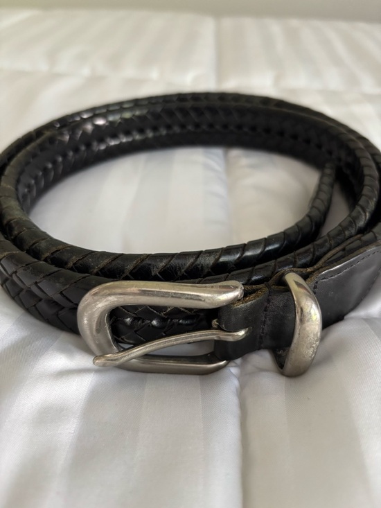 Coach Other - Coach Men's Black Braided Leather Belt with Silver Buckle size 40